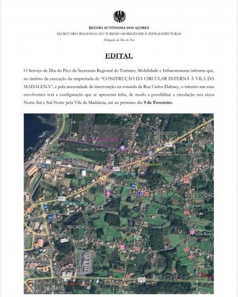 Condicionamento do Tr&acirc;nsito - Madalena do Pico