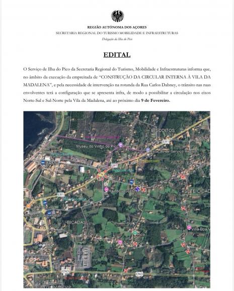 Condicionamento do Tr&acirc;nsito - Madalena do Pico
