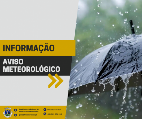 Aviso Meteorol&oacute;gico 28/2026 - Grupo Central da RAA