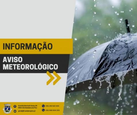 Aviso Meteorol&oacute;gico - Precipita&ccedil;&atilde;o Forte no Grupo Central