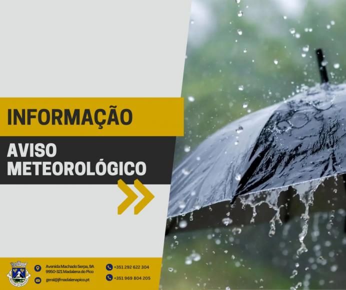 Aviso Meteorol&oacute;gico - Precipita&ccedil;&atilde;o Forte no Grupo Central