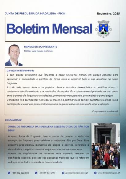 Boletim Mensal JF Madalena - Novembro, 2025